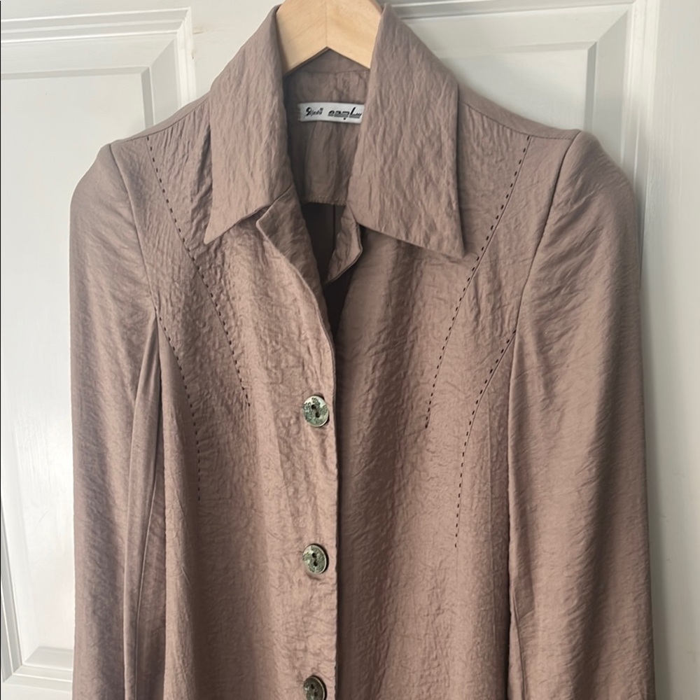 Sajeda Tan Long Crinkle lightweight layering dress/coat Islamic women’s apparel - Picture 2 of 11